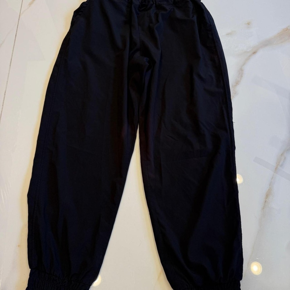 Black Lightweight Jogger Pants Elastic Waist Drawstring Athletic Trousers